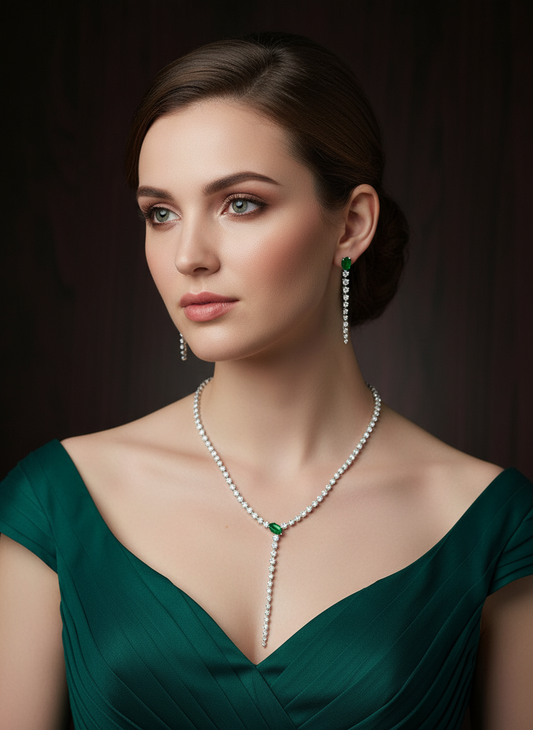 Aranya Prism Green Necklace