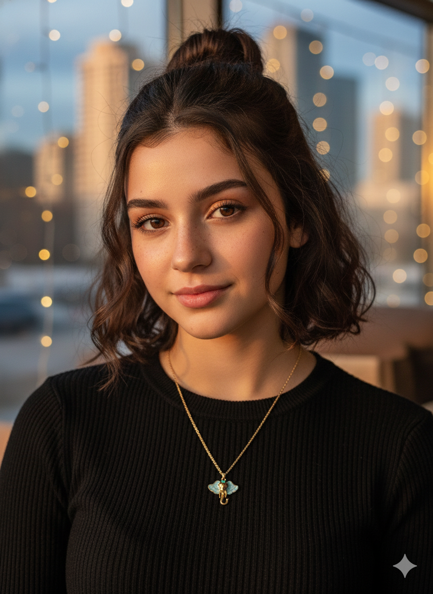 Blue Boho Ganesha Pendant