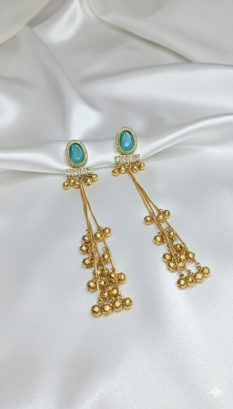 Inaya Ghungroo Mint Earrings