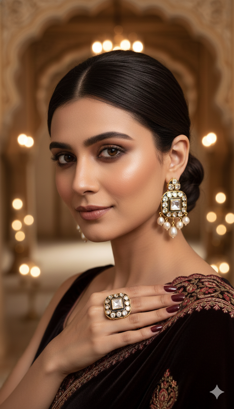 Tanishqa Heritage Polki Ring