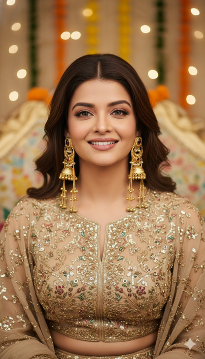 Aariza Kashmiri Royal Earrings (Ruby)