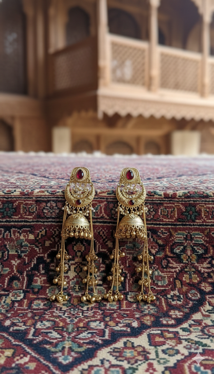 Aariza Kashmiri Royal Earrings (Ruby)