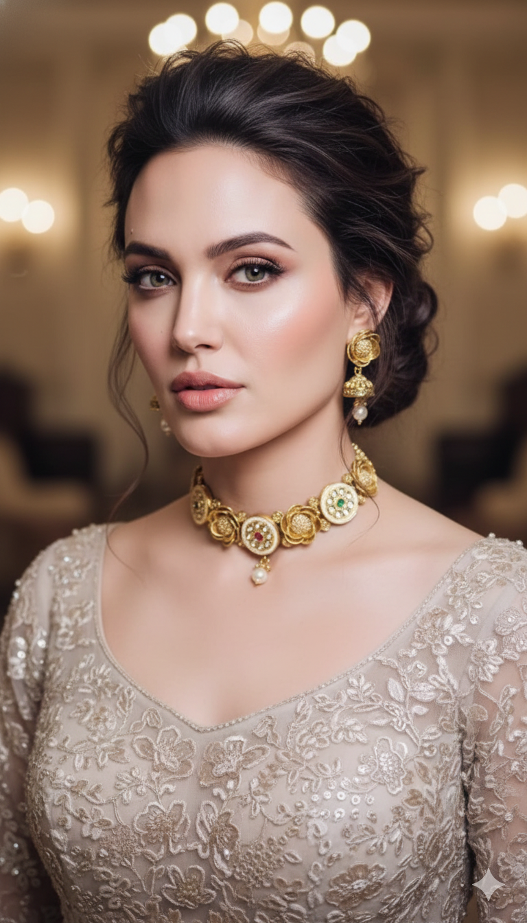 Advika Floral Glow Choker Set