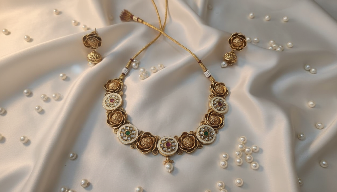 Advika Floral Glow Choker Set