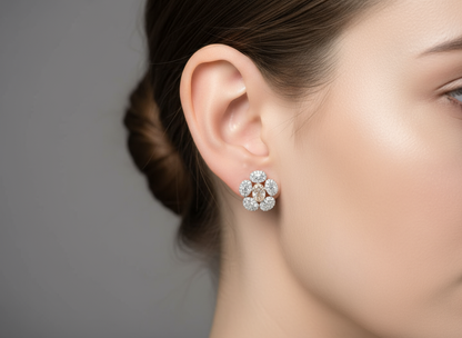 Floral Diamanté Studs