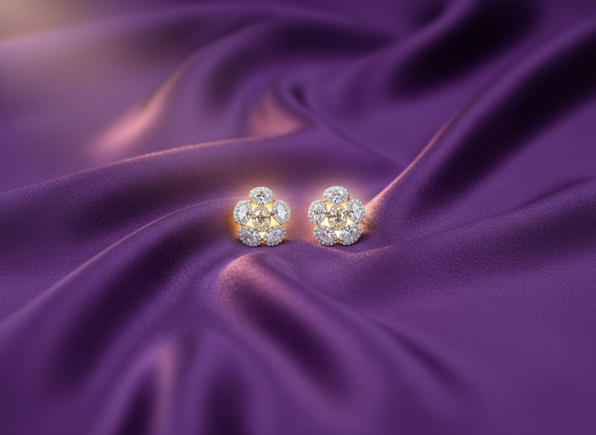 Floral Diamanté Studs