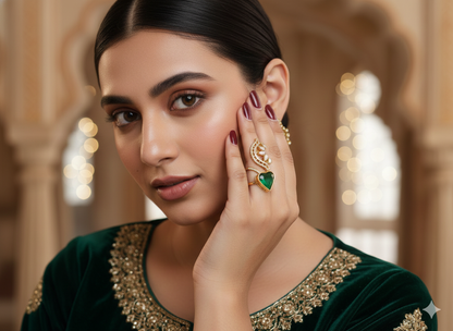 Crowned Emerald Ring