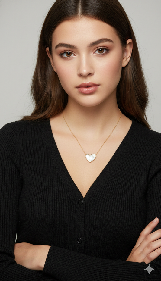 Mother of Pearl Heart Chain