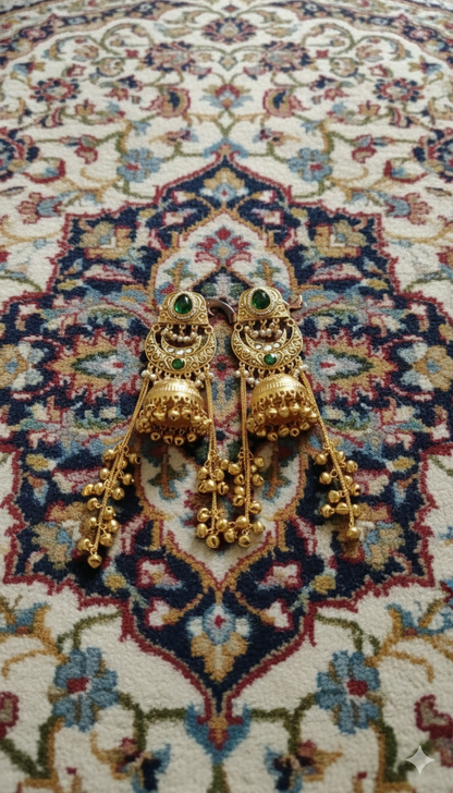 Aariza Kashmiri Royal Earrings (Emerald)