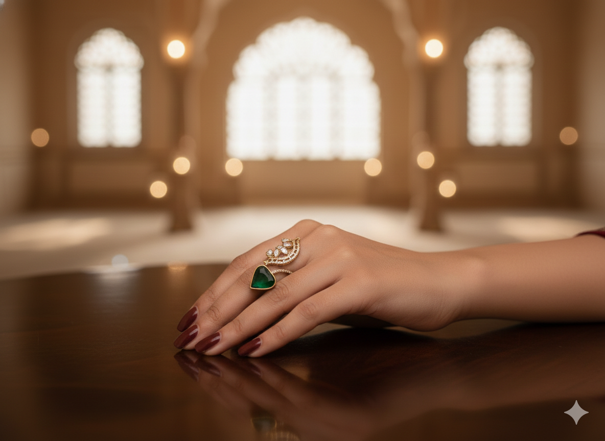 Crowned Emerald Ring