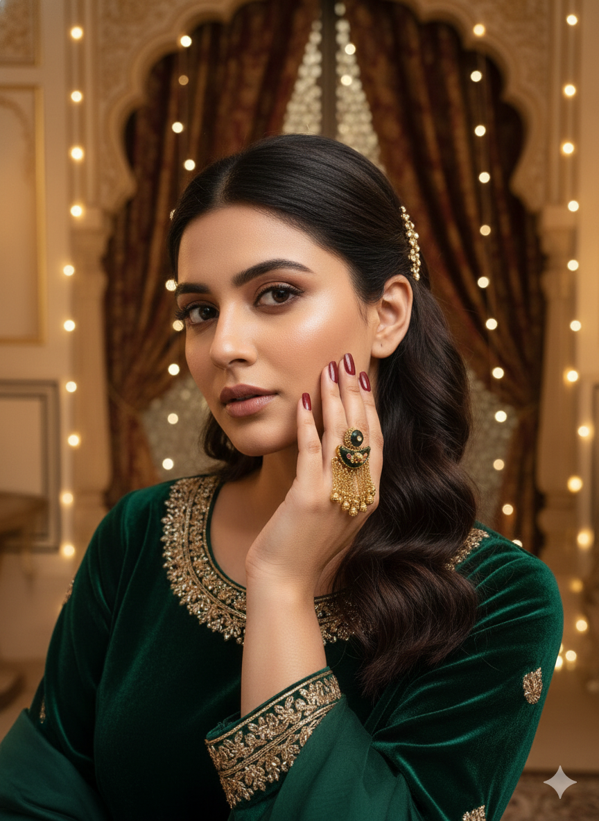 Meher Crescent Tassel Ring