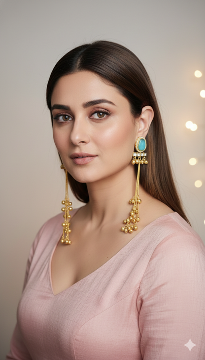 Inaya Ghungroo Mint Earrings