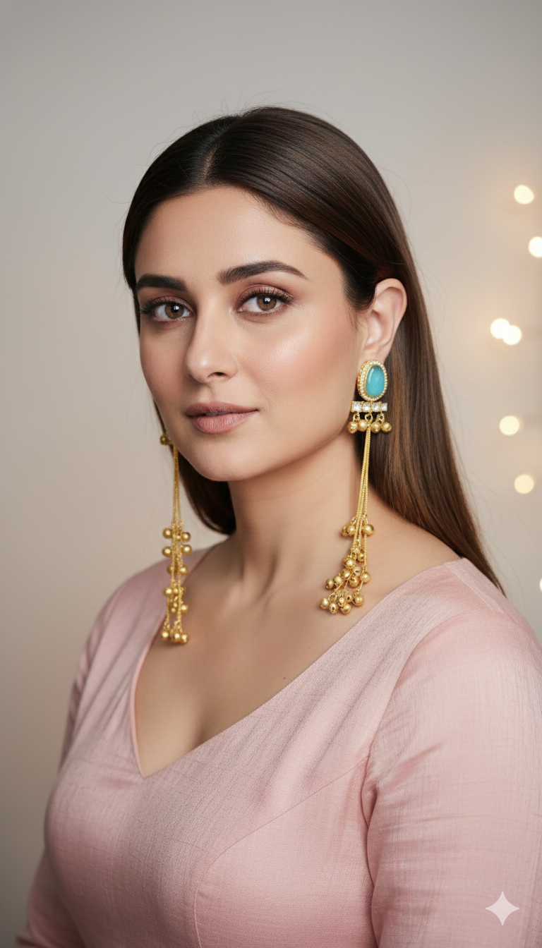 Inaya Ghungroo Mint Earrings