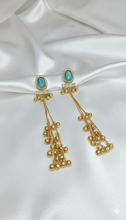 Inaya Ghungroo Mint Earrings