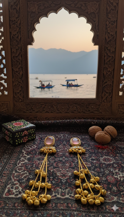 Inaya Ghungroo Pink Earrings