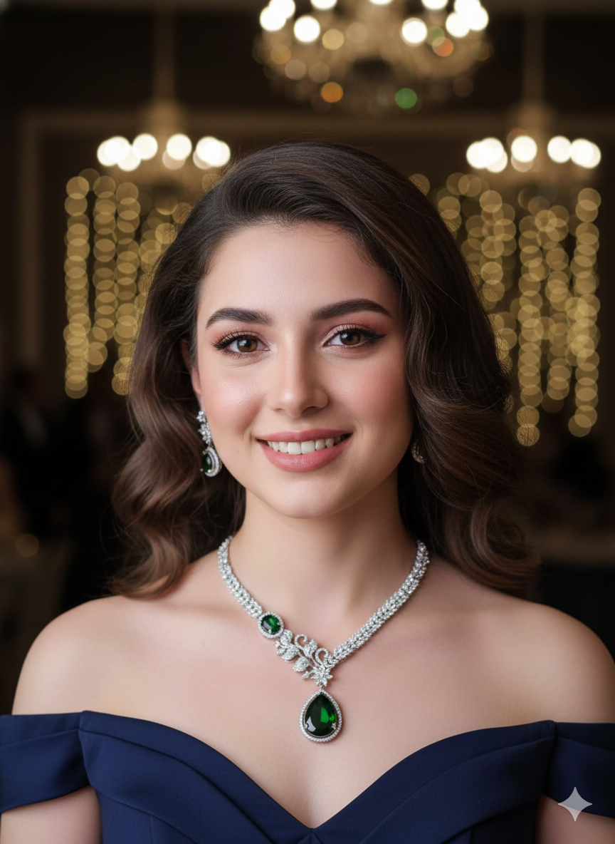 Ira Leafline Emerald Set