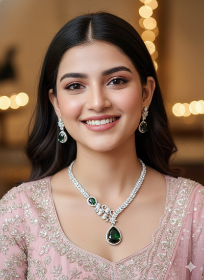 Ira Leafline Emerald Set