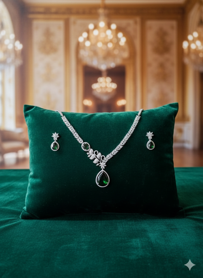 Ira Leafline Emerald Set