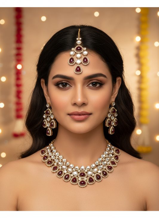 Jodha Ruby Polki Set